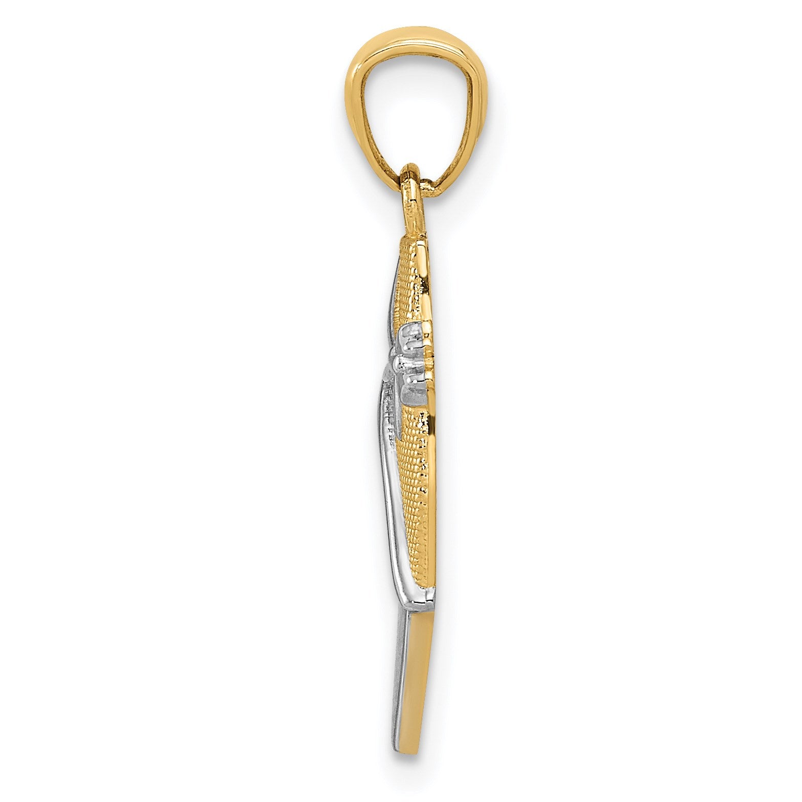 14K and White Rhodium Ballet Shoe Pendant