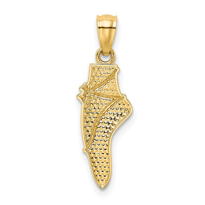 14K and White Rhodium Ballet Shoe Pendant