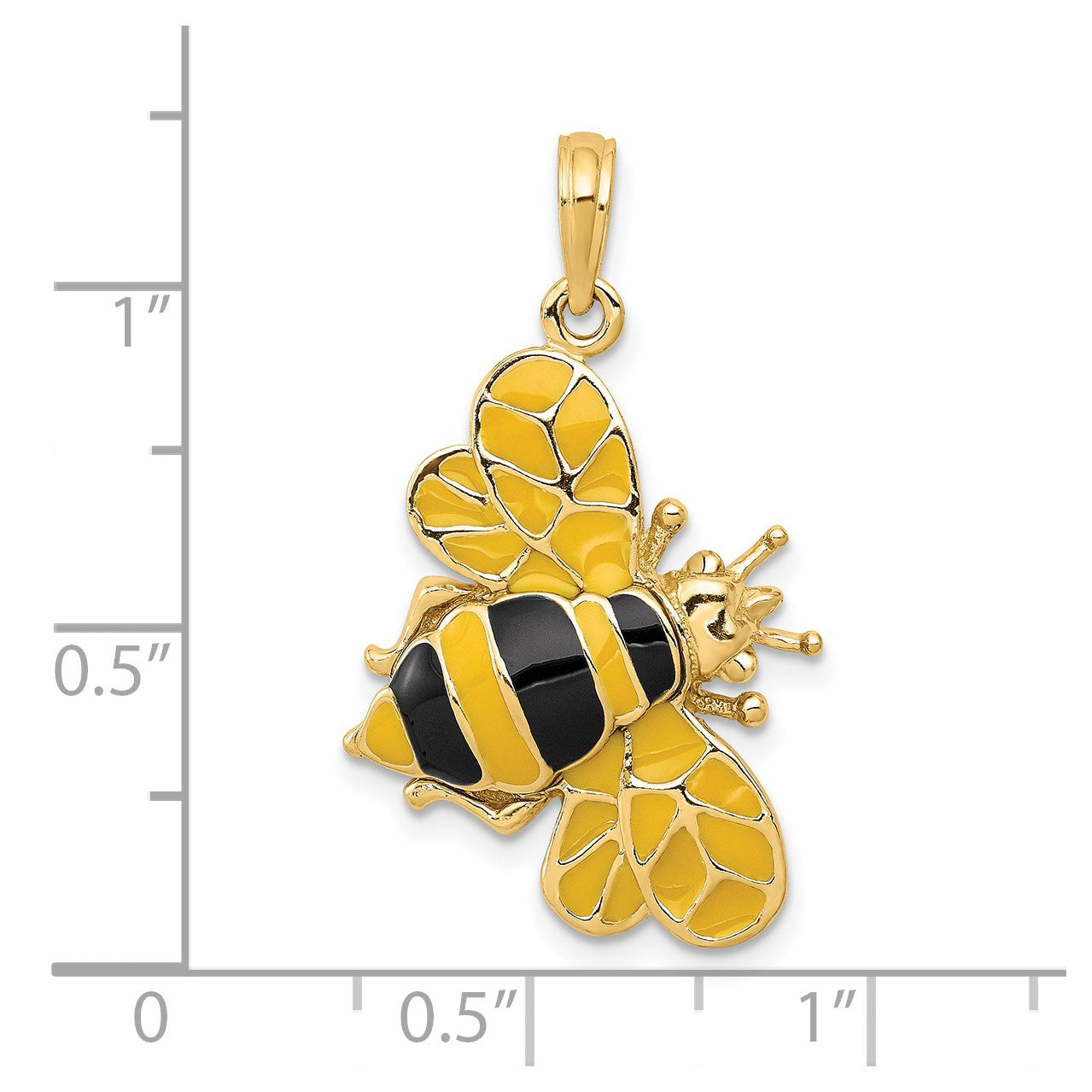 14k Enameled 3-D Bumblebee Pendant