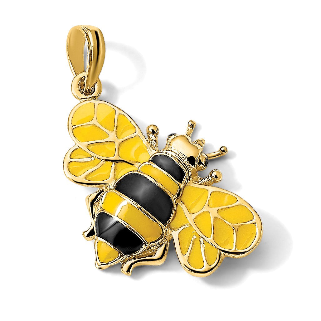 14k Enameled 3-D Bumblebee Pendant