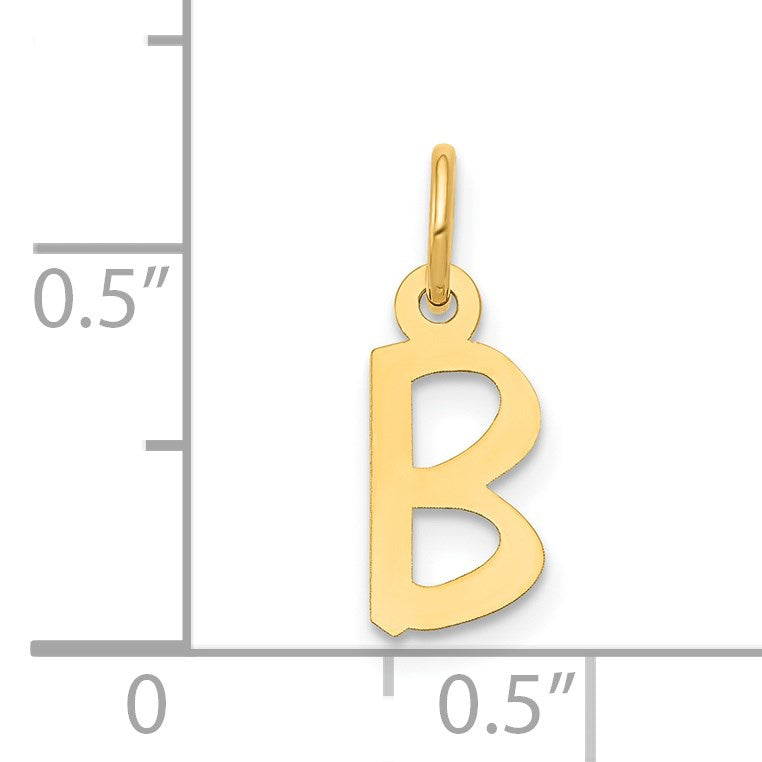 14k Small Slanted Block Letter B Initial Charm