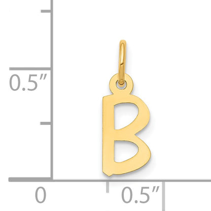 14k Small Slanted Block Letter B Initial Charm