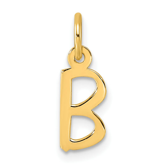 14k Small Slanted Block Letter B Initial Charm