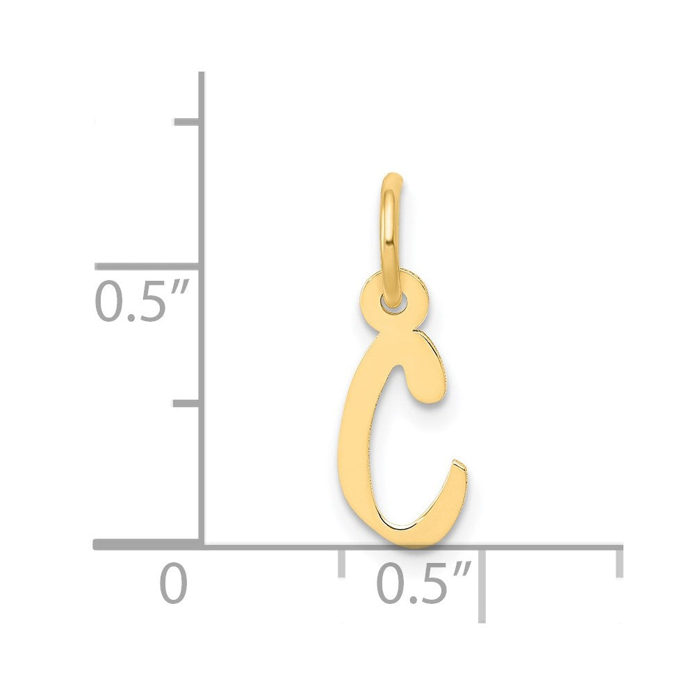 14k Small Slanted Block Letter C Initial Charm