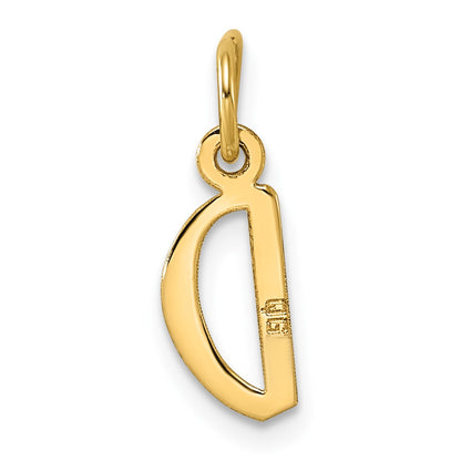 14k Small Slanted Block Letter D Initial Charm