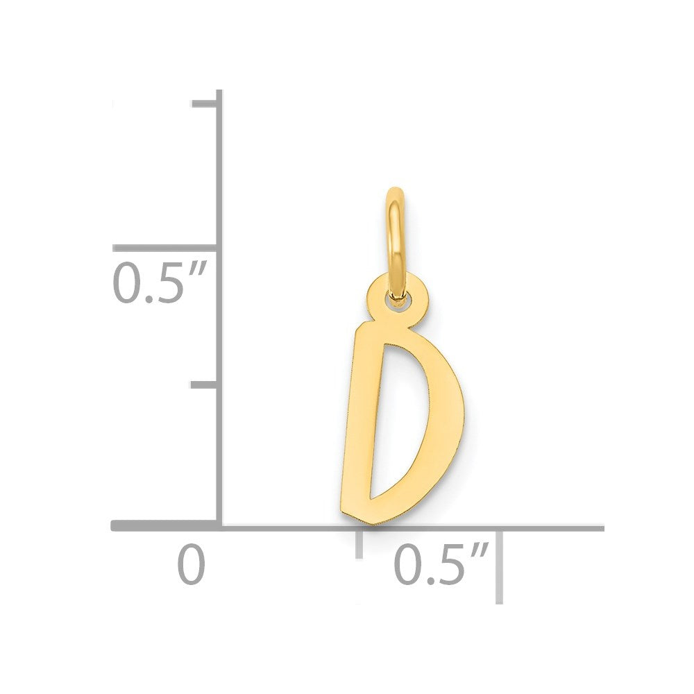 14k Small Slanted Block Letter D Initial Charm