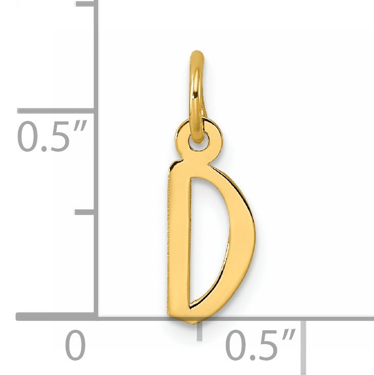 14k Small Slanted Block Letter D Initial Charm