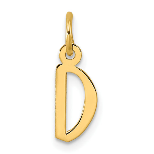 14k Small Slanted Block Letter D Initial Charm