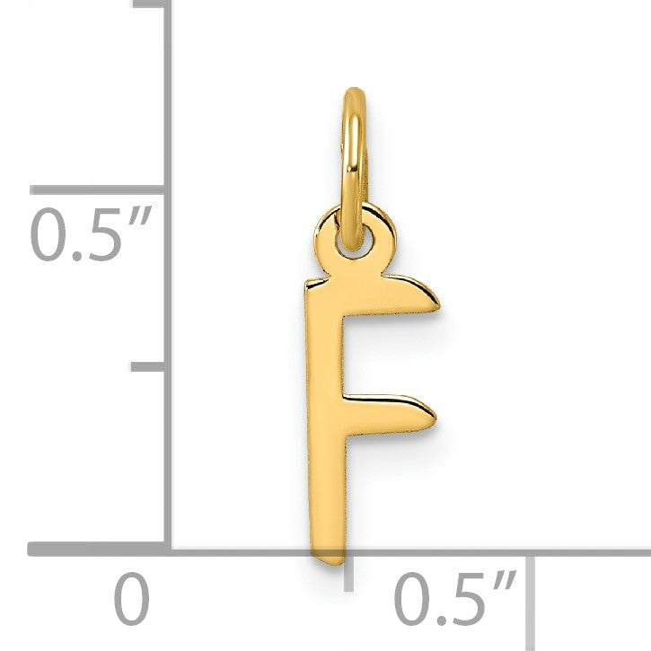 14k Small Slanted Block Letter F Initial Charm