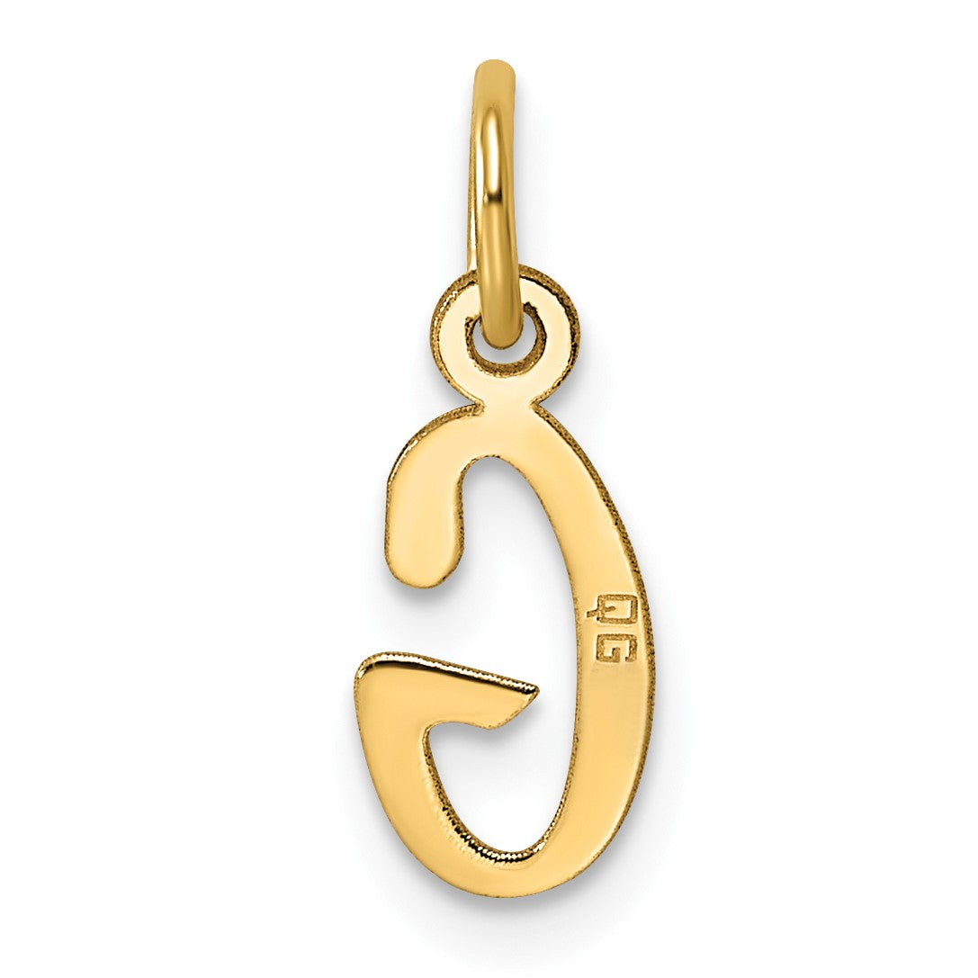 14k Small Slanted Block Letter G Initial Charm