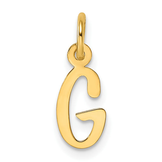 14k Small Slanted Block Letter G Initial Charm