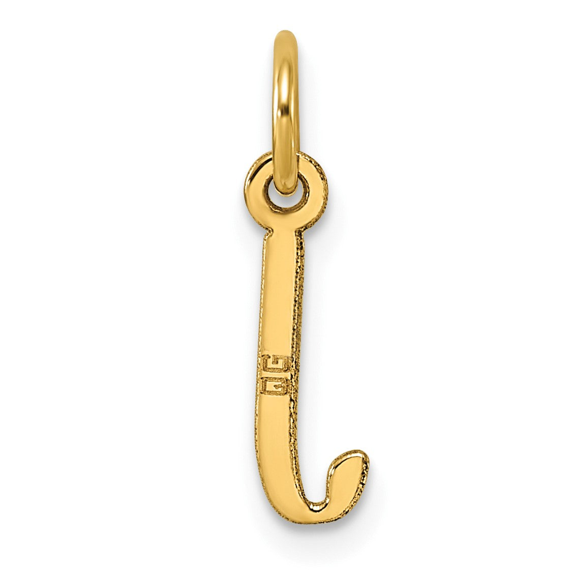 14k Small Slanted Block Letter J Initial Charm