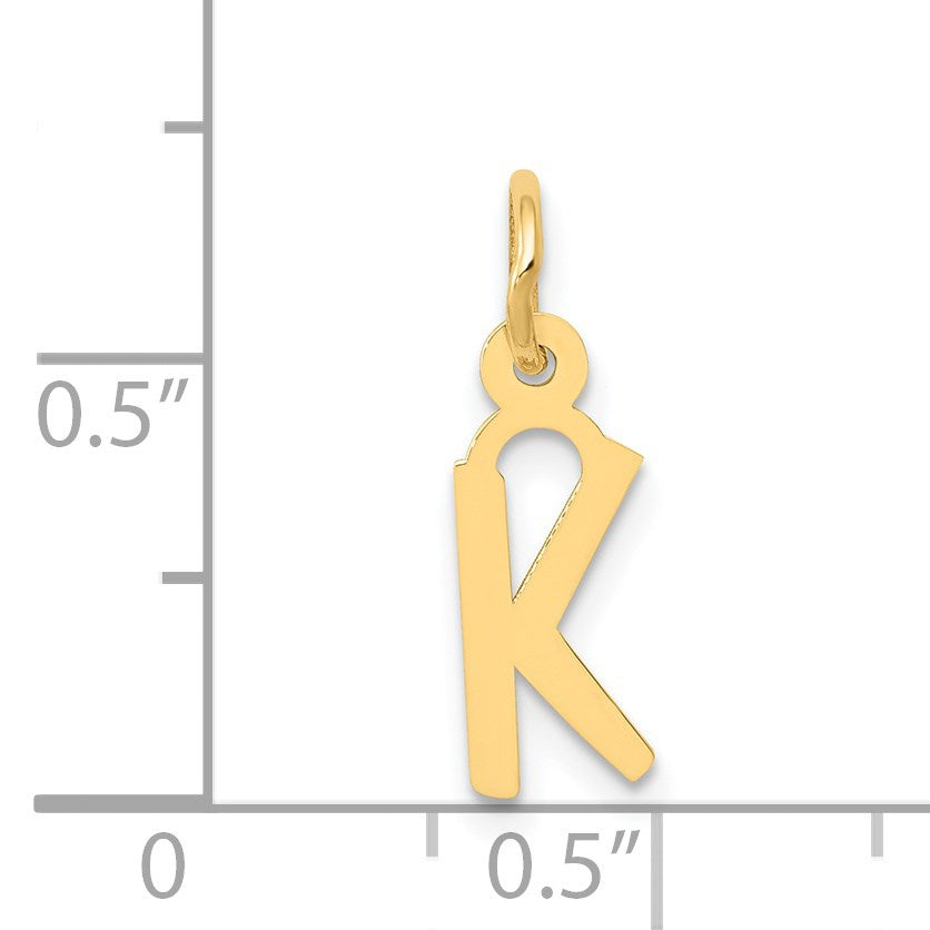14k Small Slanted Block Letter K Initial Charm