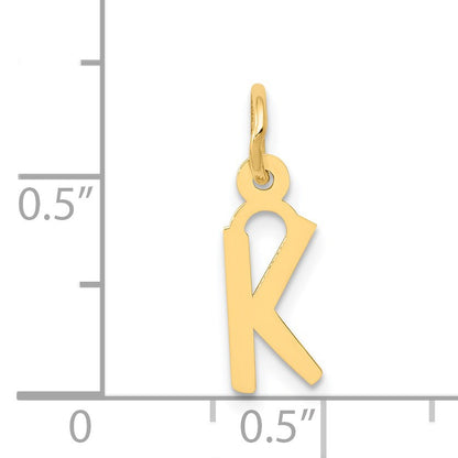 14k Small Slanted Block Letter K Initial Charm