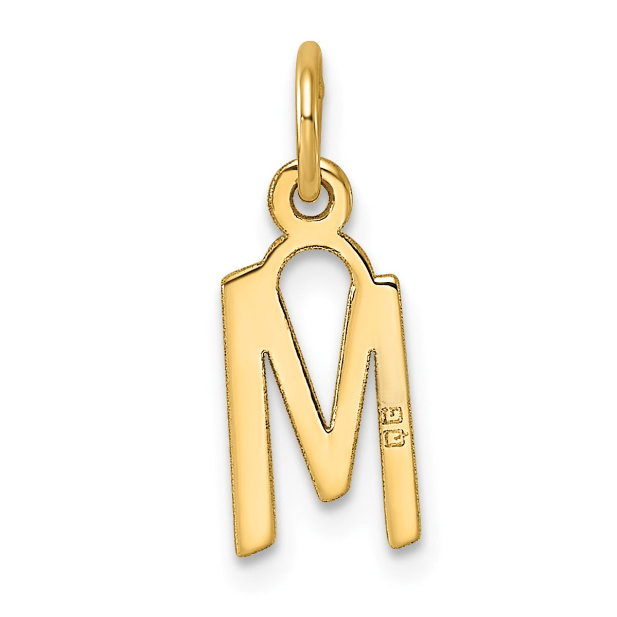 14k Small Slanted Block Letter M Initial Charm
