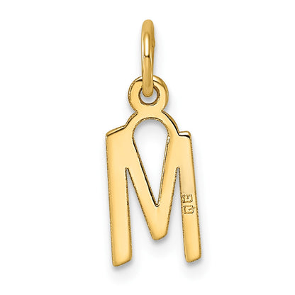 14k Small Slanted Block Letter M Initial Charm