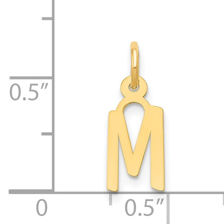 14k Small Slanted Block Letter M Initial Charm