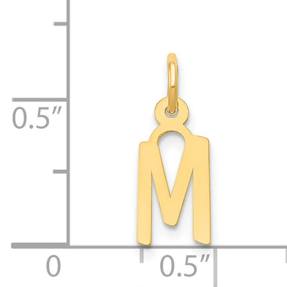 14k Small Slanted Block Letter M Initial Charm