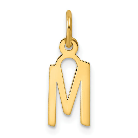 14k Small Slanted Block Letter M Initial Charm