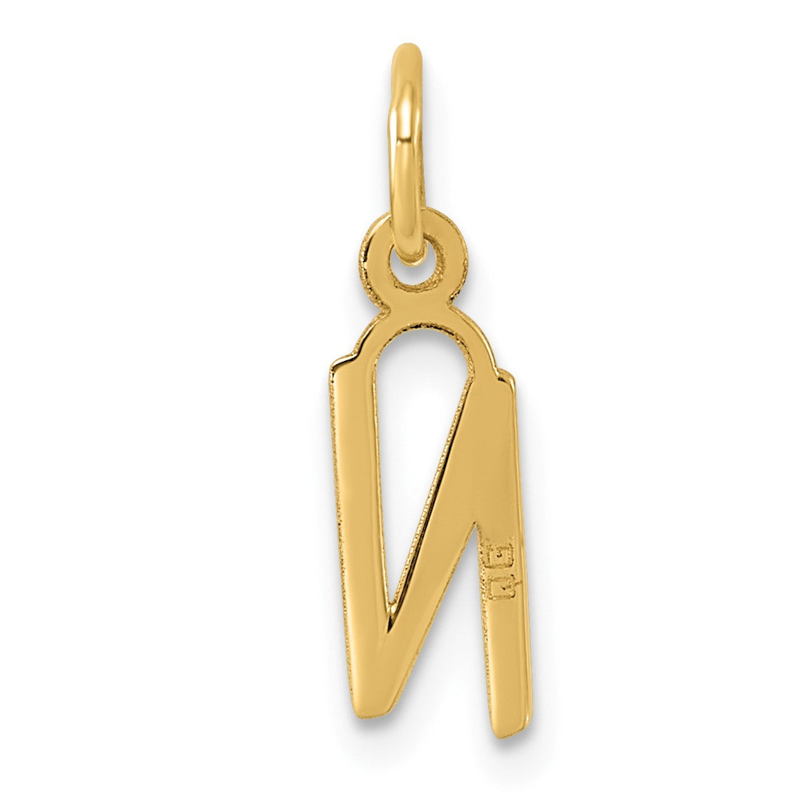 14k Small Slanted Block Letter N Initial Charm