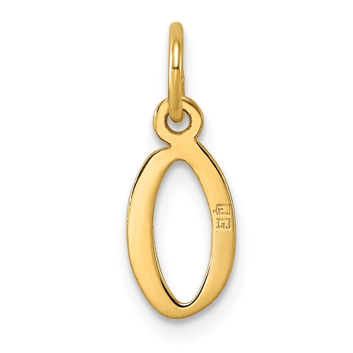 14k Small Slanted Block Letter O Initial Charm