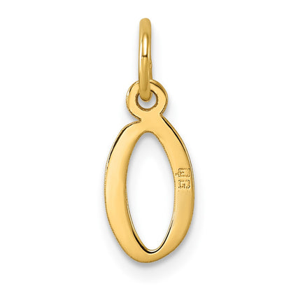 14k Small Slanted Block Letter O Initial Charm