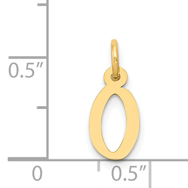 14k Small Slanted Block Letter O Initial Charm