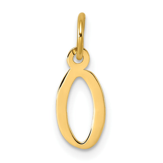 14k Small Slanted Block Letter O Initial Charm