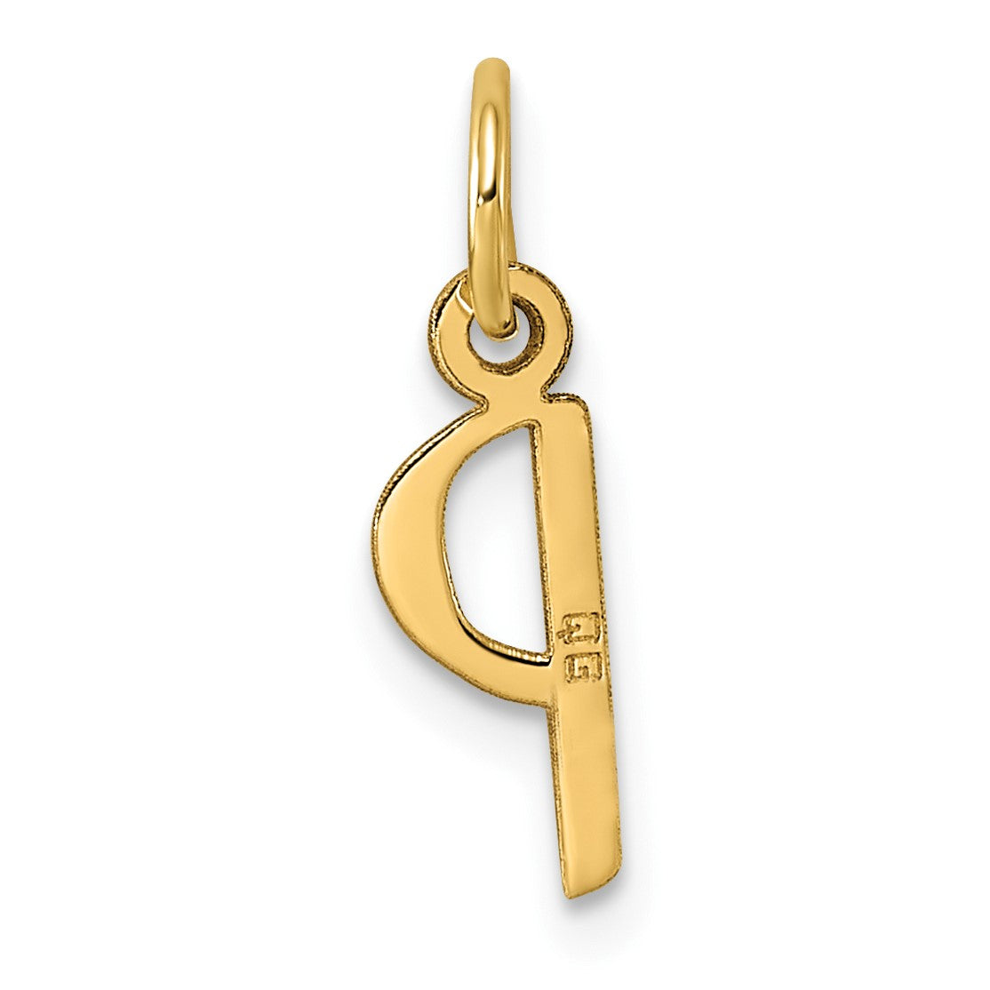 14k Small Slanted Block Letter P Initial Charm
