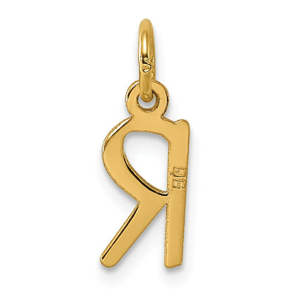 14k Small Slanted Block Letter R Initial Charm