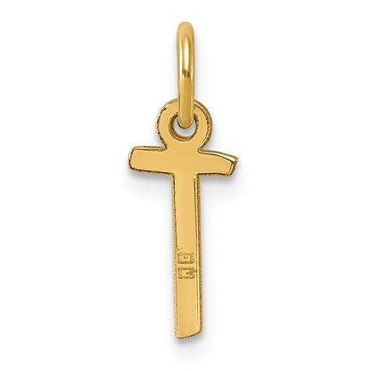 14k Small Slanted Block Letter T Initial Charm