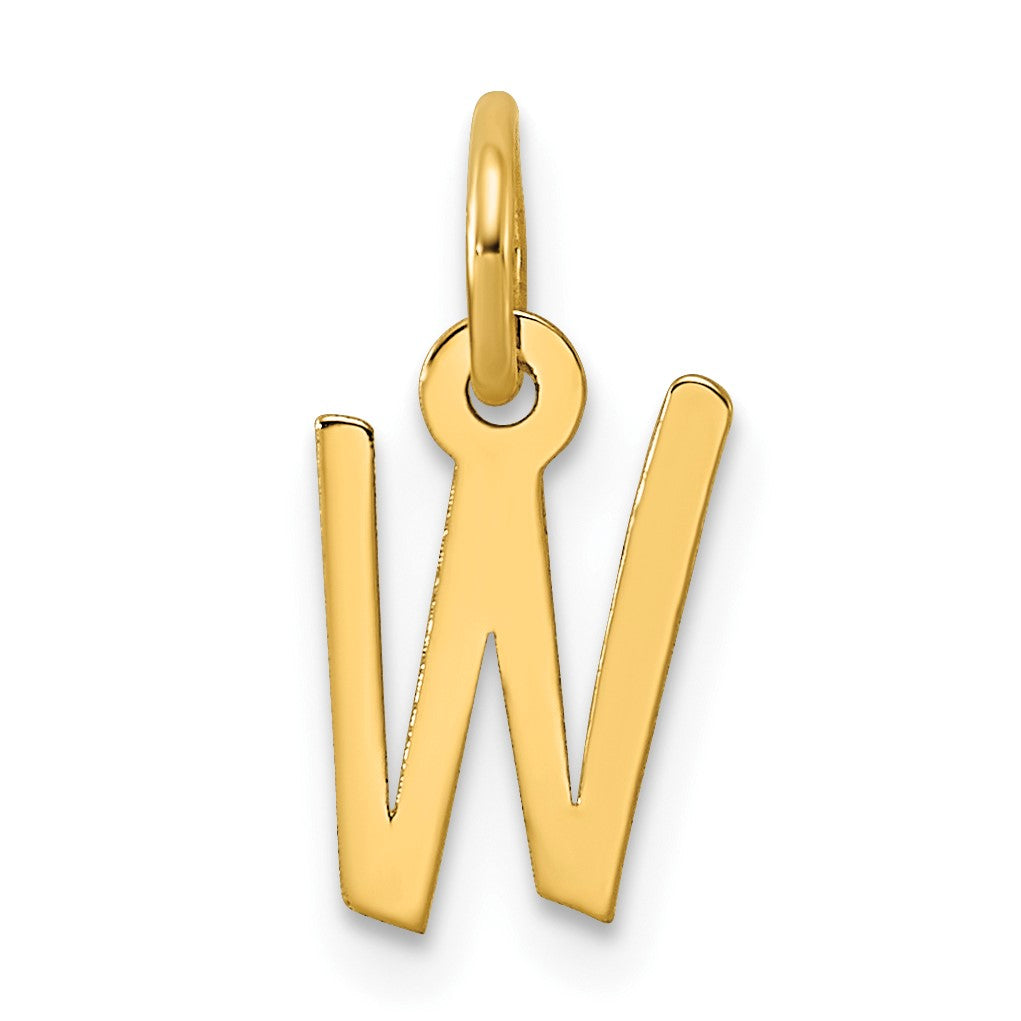 14k Small Slanted Block Letter W Initial Charm