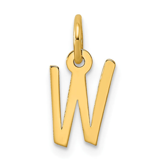 14k Small Slanted Block Letter W Initial Charm