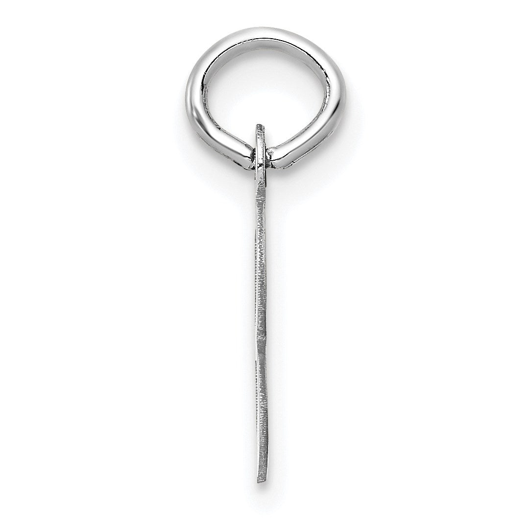 14k White Gold Small Slanted Block Letter B Initial Charm