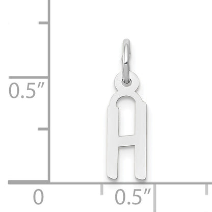14K White Gold Small Slanted Block Letter H Initial Charm