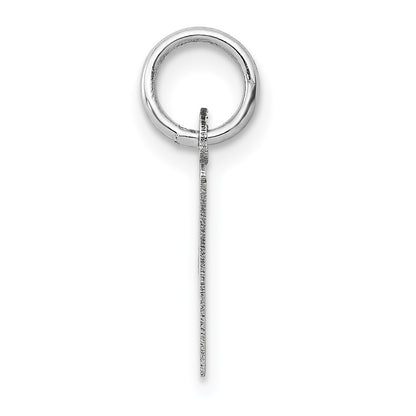 14K White Gold Small Slanted Block Letter V Initial Charm