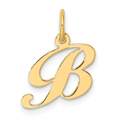 14K Small Fancy Script Letter B Initial Charm