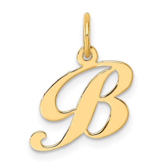 14K Small Fancy Script Letter B Initial Charm