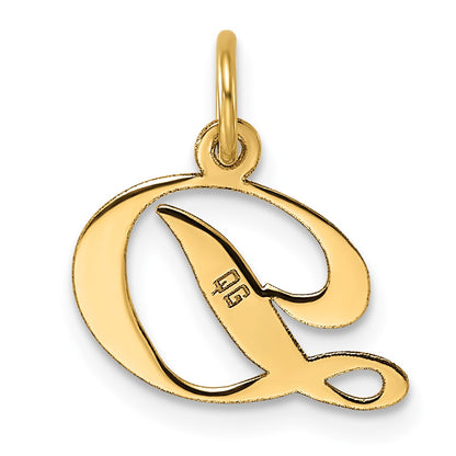 14K Small Fancy Script Letter D Initial Charm