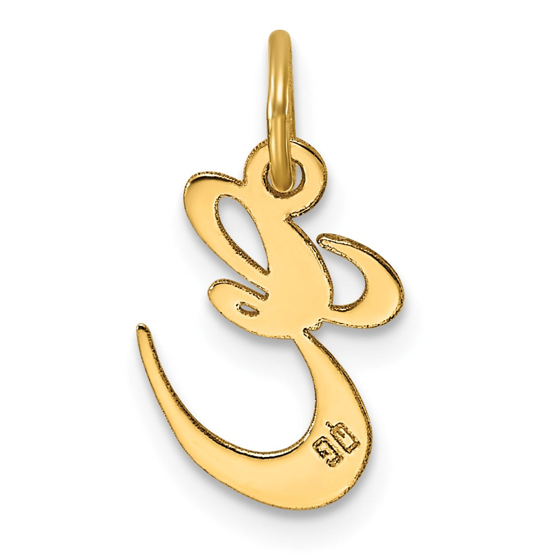 14K Small Fancy Script Letter E Initial Charm