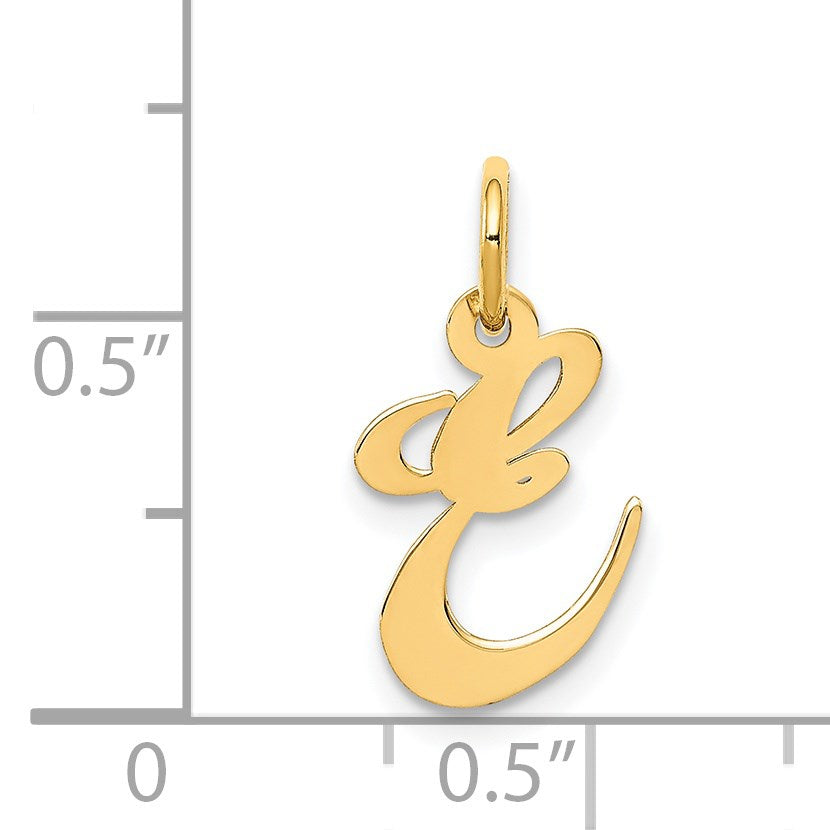 14K Small Fancy Script Letter E Initial Charm