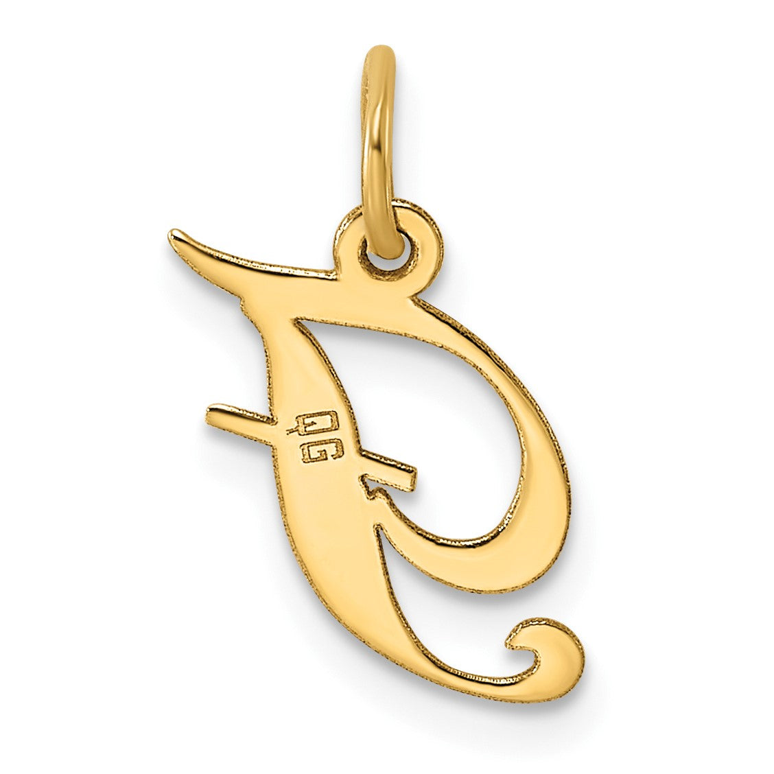 14K Small Fancy Script Letter F Initial Charm