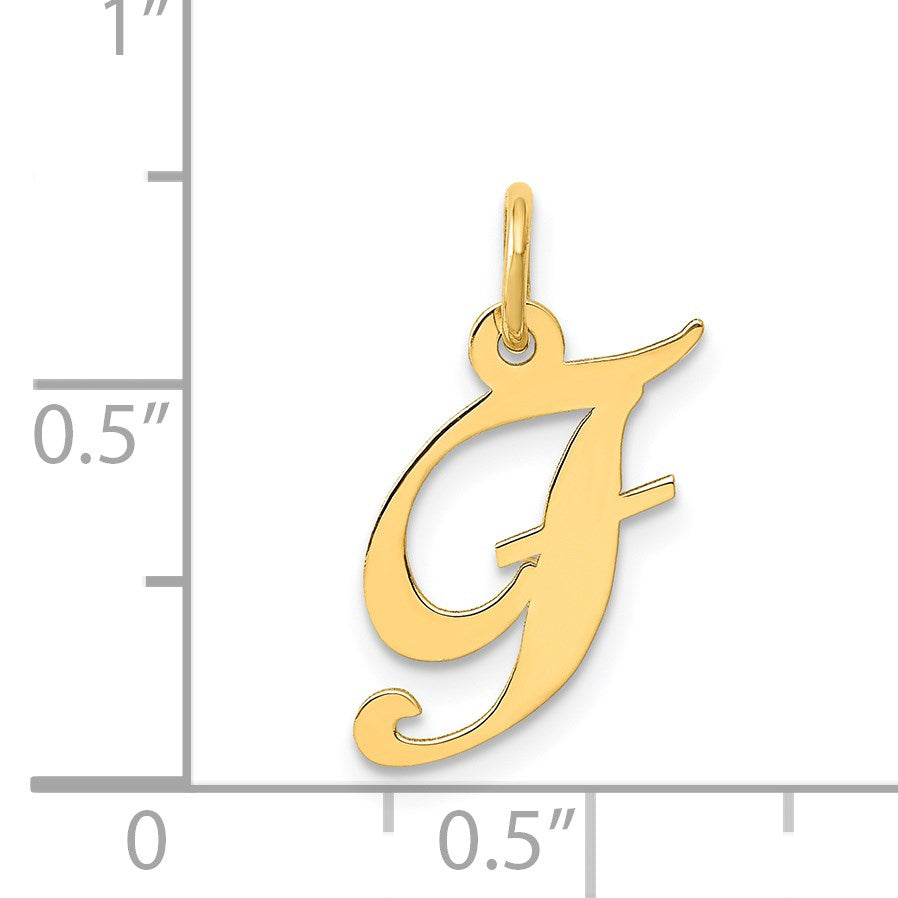 14K Small Fancy Script Letter F Initial Charm