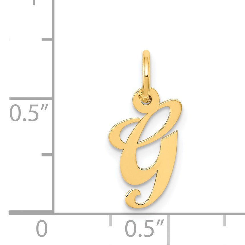14K Small Fancy Script Letter G Initial Charm