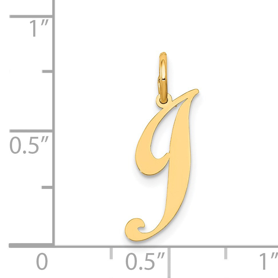 14K Small Fancy Script Letter J Initial Charm