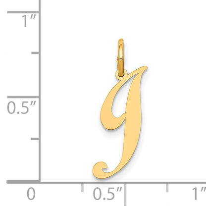 14K Small Fancy Script Letter J Initial Charm