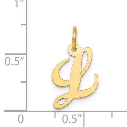 14K Small Fancy Script Letter L Initial Charm