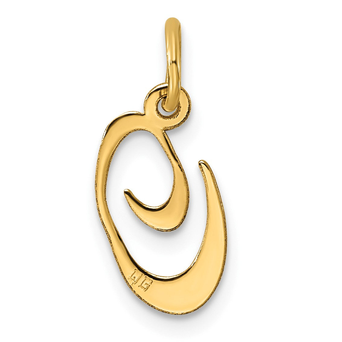 14K Small Fancy Script Letter O Initial Charm