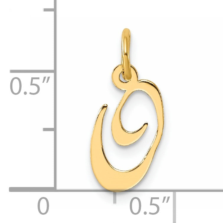 14K Small Fancy Script Letter O Initial Charm