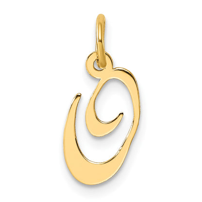 14K Small Fancy Script Letter O Initial Charm